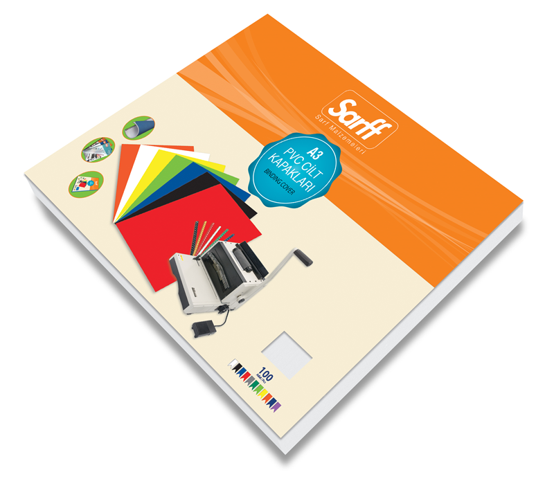 SARFF A3 OPAK BEYAZ PVC CİLT KAPAKLARI - 100ADET