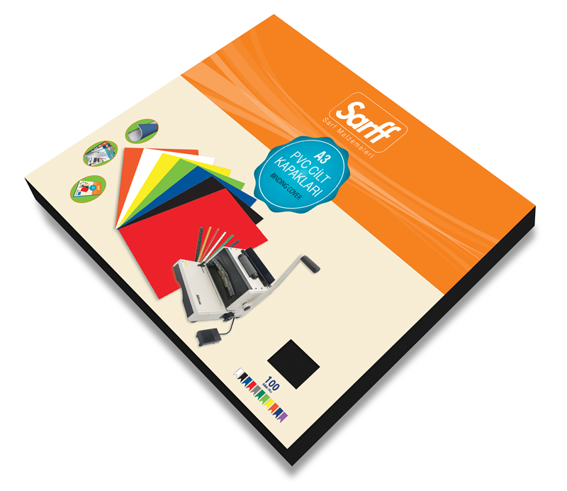 SARFF A3 OPAK SİYAH PVC CİLT KAPAKLARI - 100ADET
