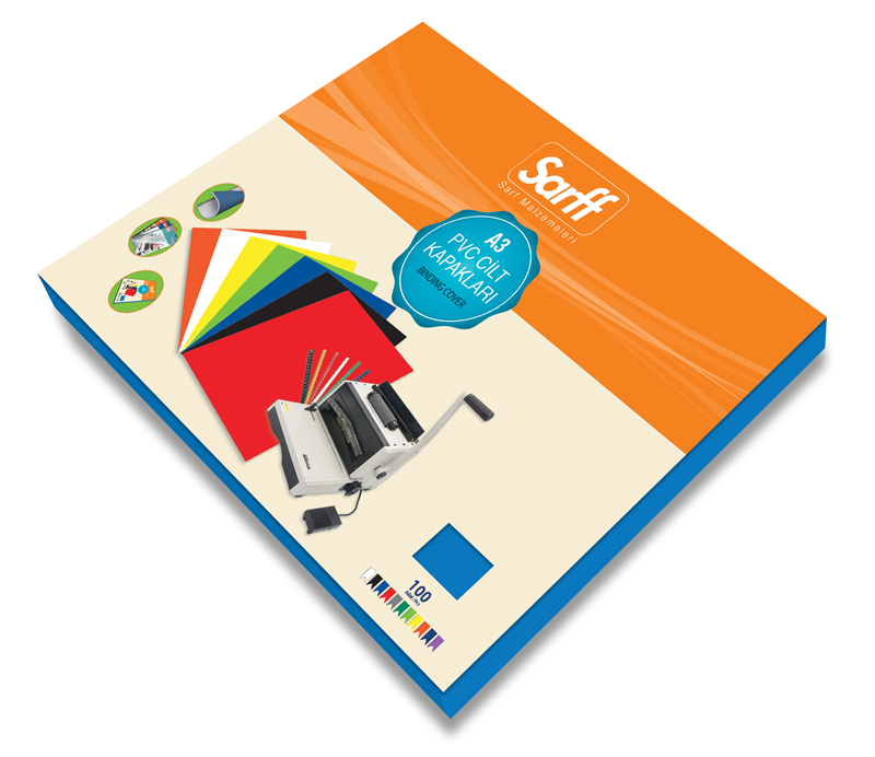 SARFF A3 OPAK MAVİ PVC CİLT KAPAKLARI - 100ADET