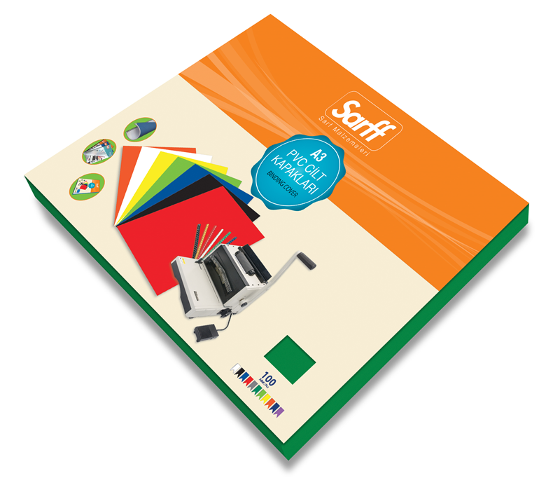 SARFF A3 OPAK YEŞİL PVC CİLT KAPAKLARI - 100ADET