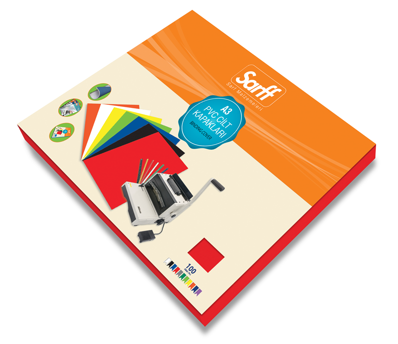 SARFF A3 OPAK KIRMIZI PVC CİLT KAPAKLARI - 100ADET