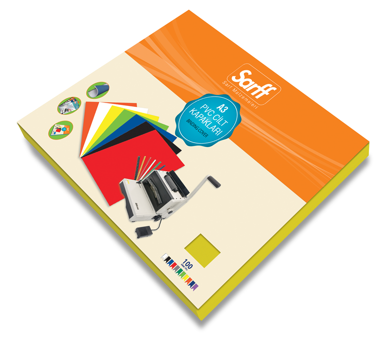 SARFF A3 OPAK SARI PVC CİLT KAPAKLARI - 100ADET