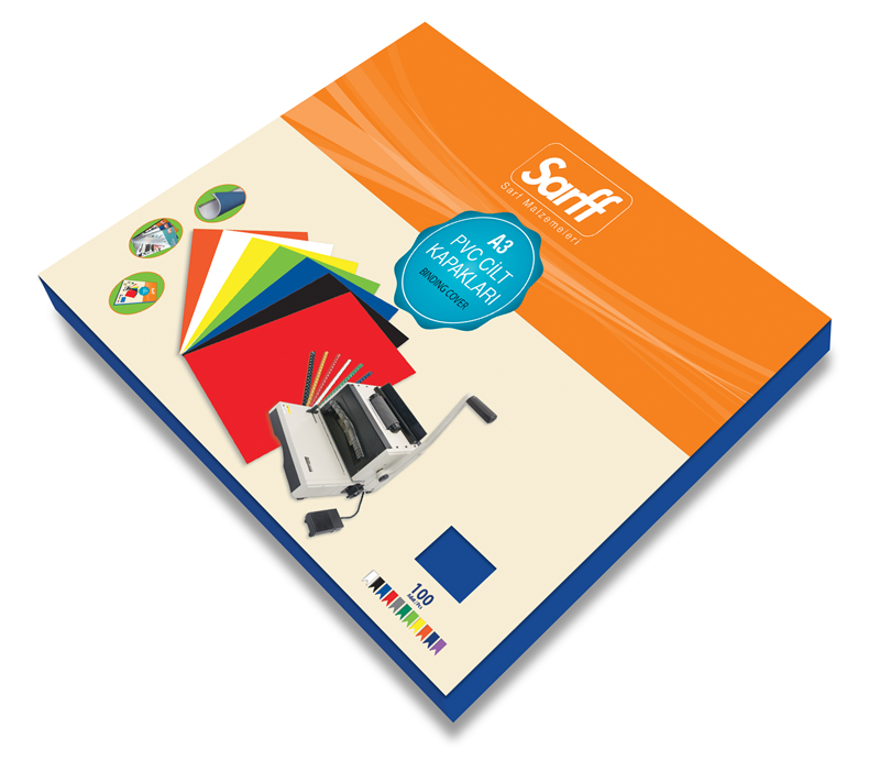 SARFF A3 OPAK LACİVERT PVC CİLT KAPAKLARI - 100ADET