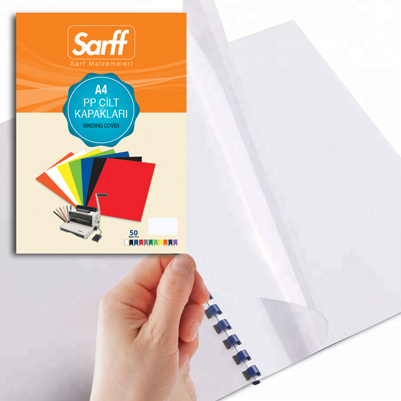 SARFF PP 450MIC A4 OPAK BEYAZ CİLT KAPAKLARI - 50ADET