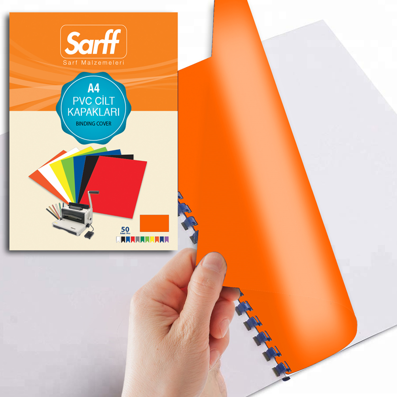 SARFF PP 450MIC A4 OPAK TURUNCU CİLT KAPAKLARI - 50ADET