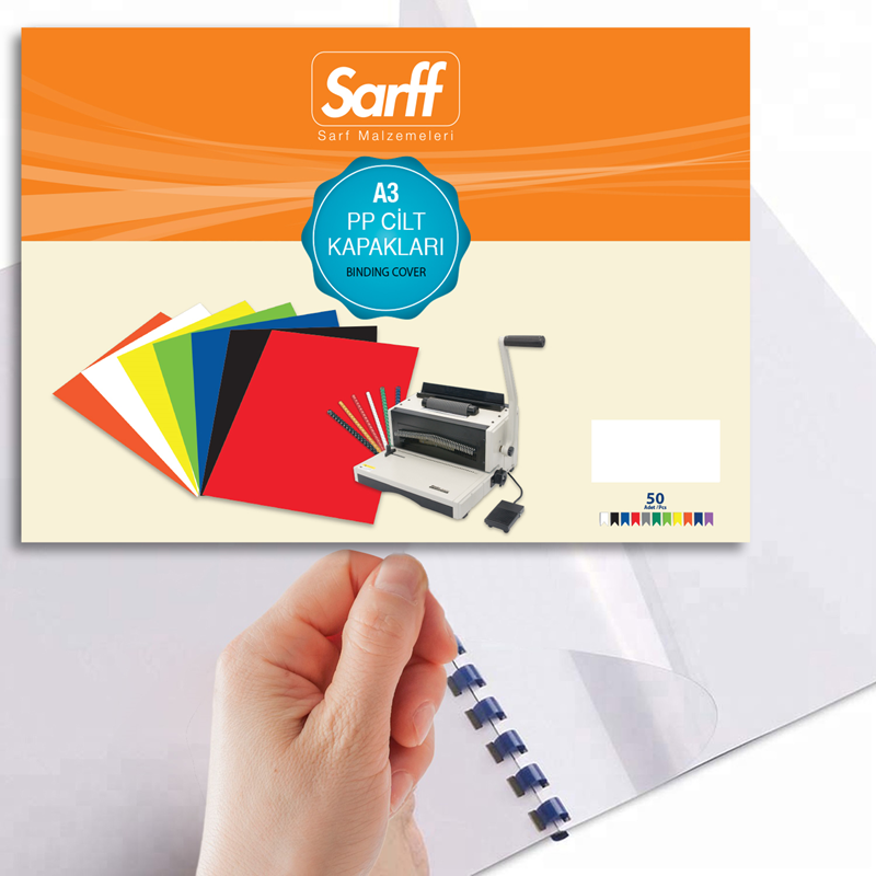 SARFF PP 450MIC A3 OPAK BEYAZ CİLT KAPAKLARI - 50ADET