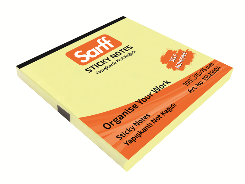 SARFF 75X75MM SARI YAPIŞKANLI NOT KAĞIDI - 100YP